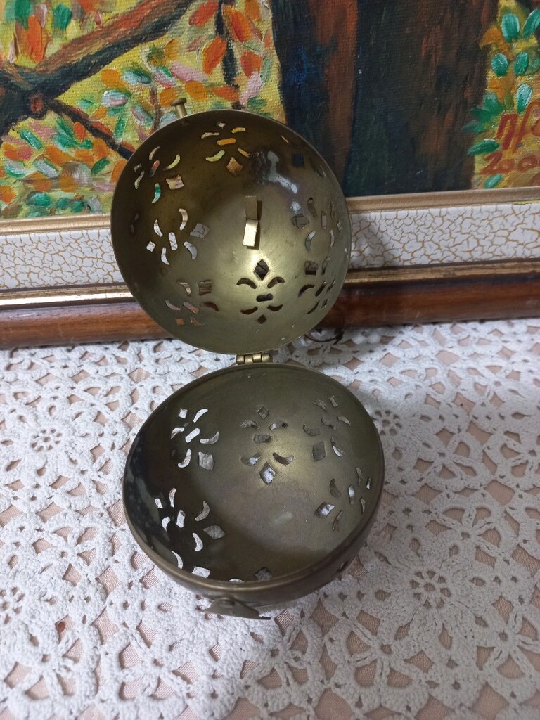 Antika Pirinç Buhurdanlık Mum Feneri Otantik Mumluk. - 4