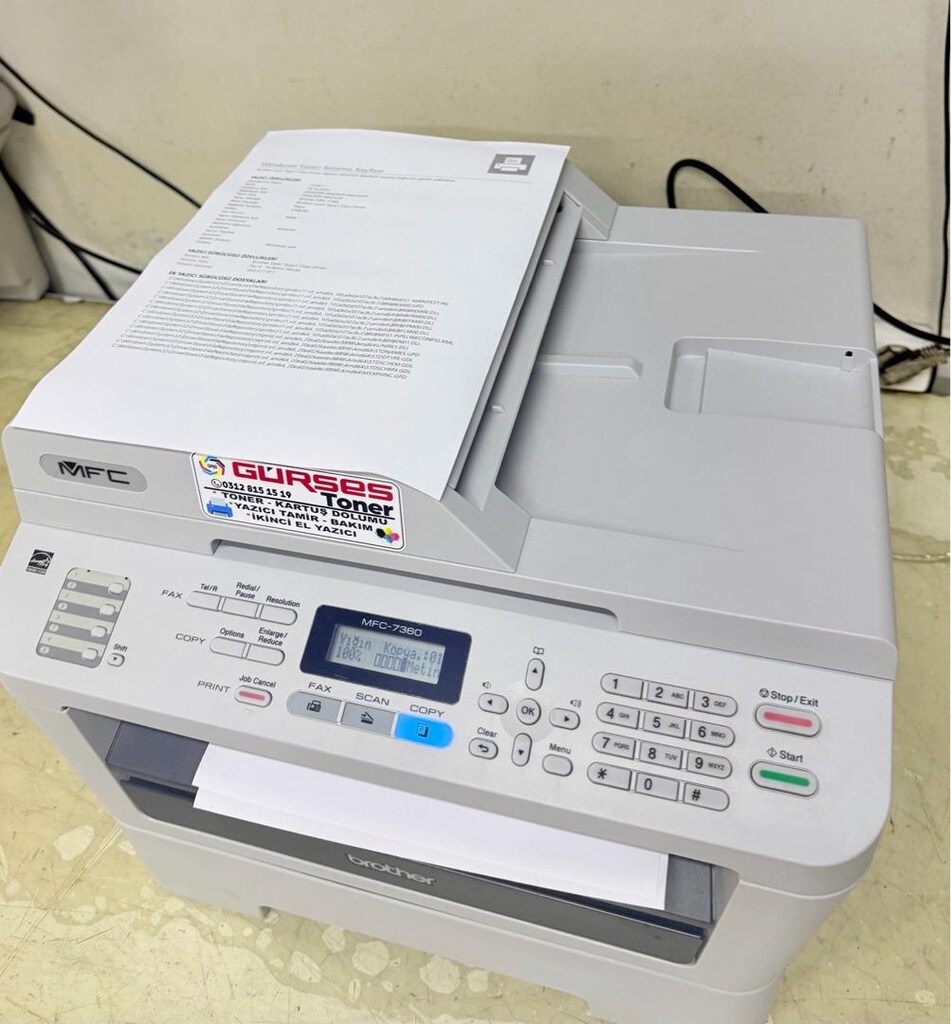Yazıcı Brother 7360 çok fonksiyonlu lazer Fotokopi tarayacı faks - 6