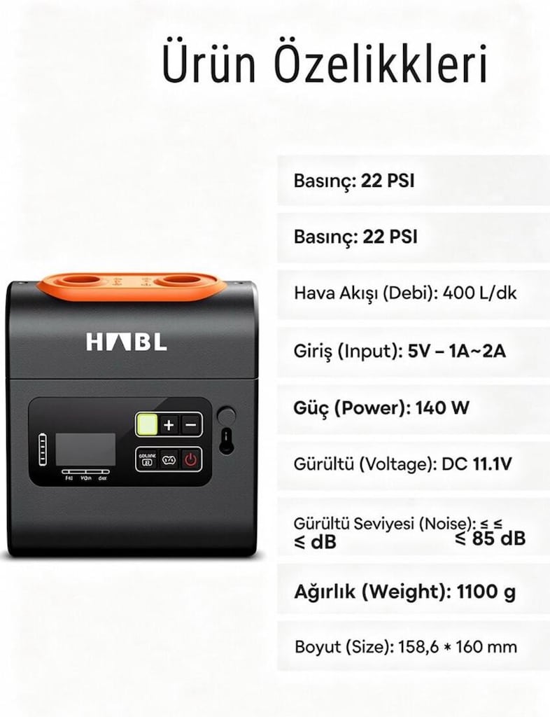 Şarjlı Dijital Hava Pompası | SUP & Şişme Çadır | 22 PSI (1.5 BAR) - 3