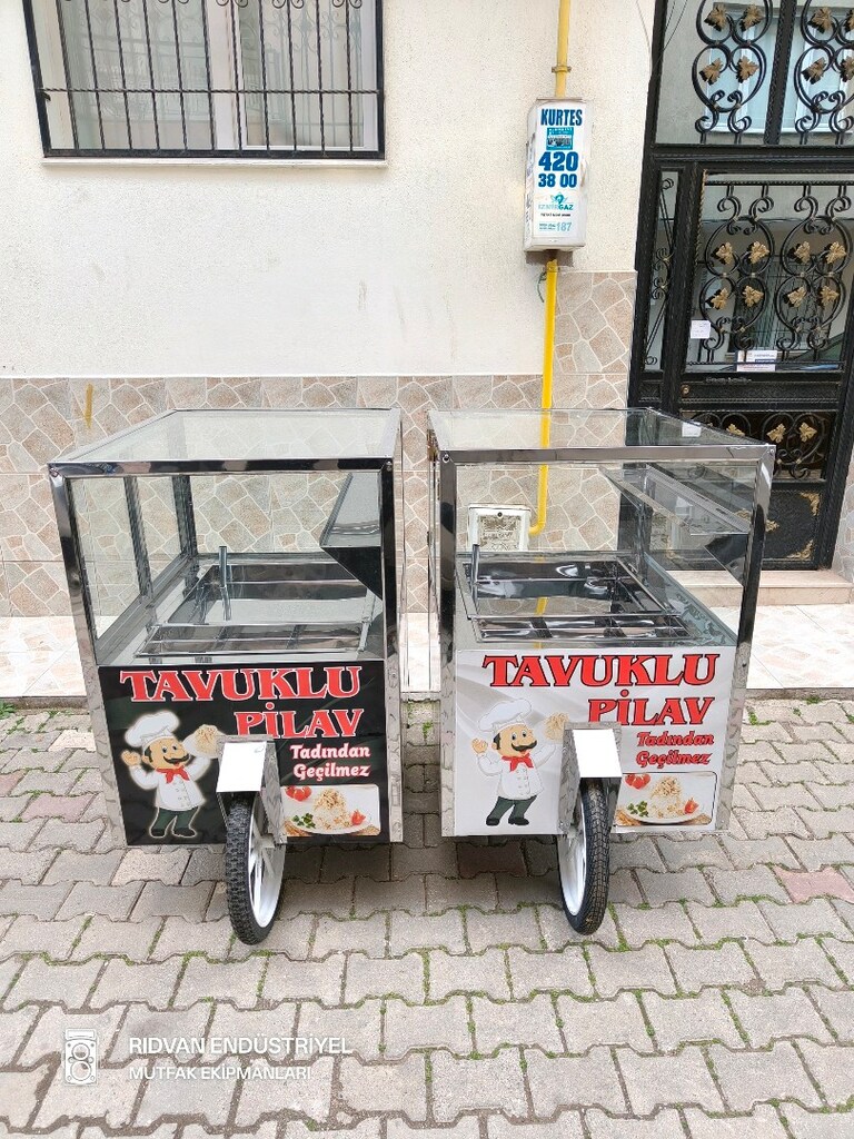 seyyar pilav arabası pilav tezgahı tavuklu nohutlu pilavcı arabası - 7