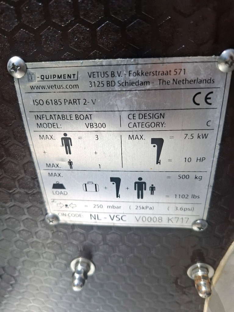 Alüminyum taban 3 metre şişme bot Vetus marka Hollanda malı - 6