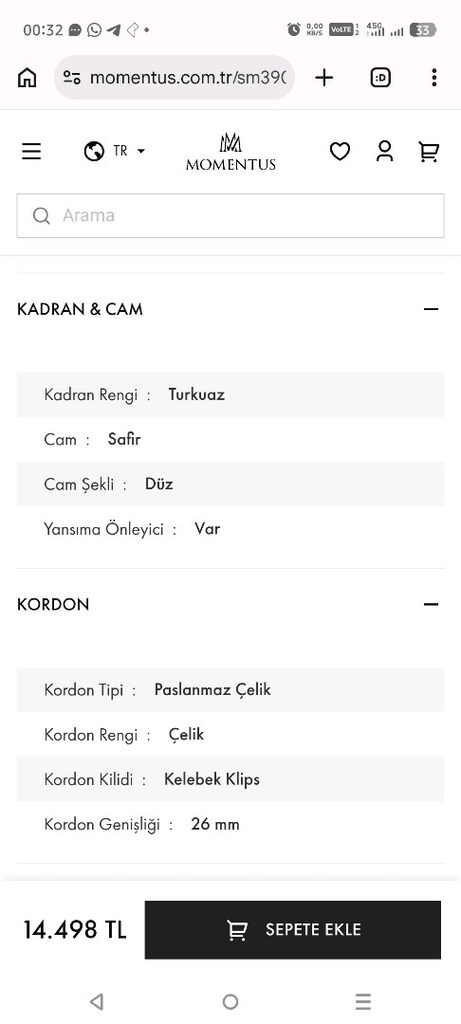 Momentus SM390S-10SS Erkek Kol Saati - 7