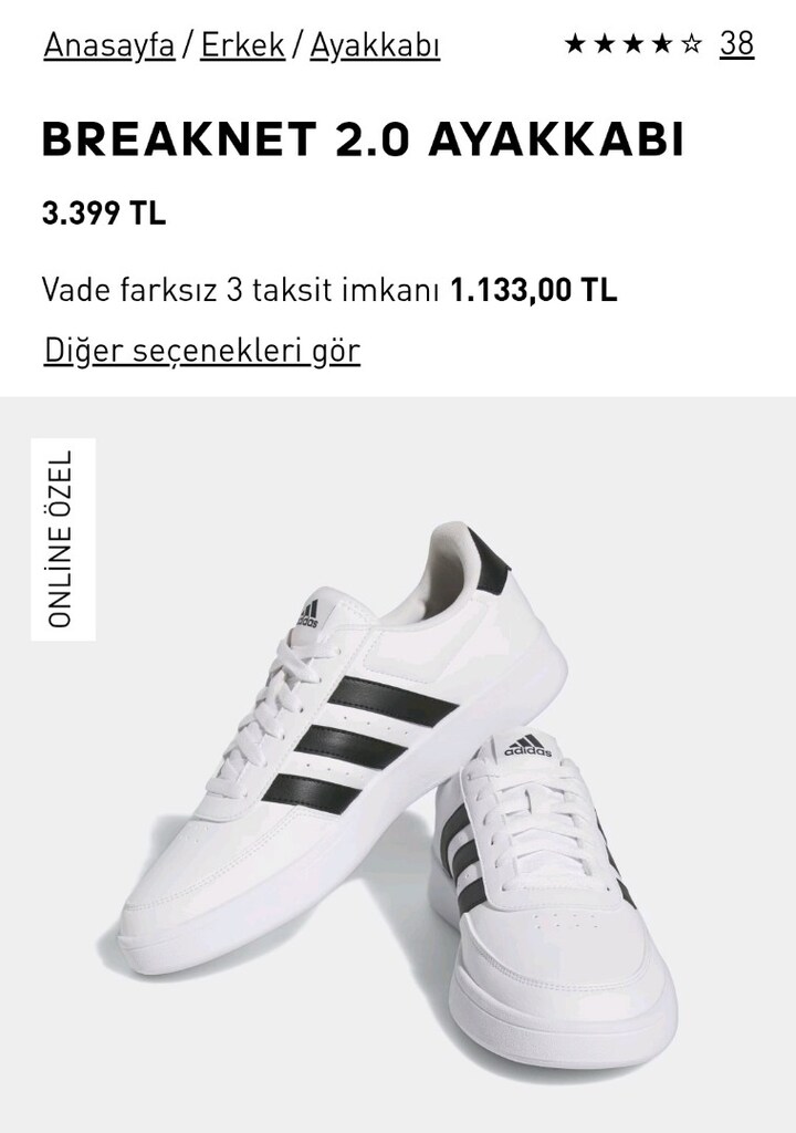 orjinal kusursuz adidas spor ayakkabı Breaknet 2.0
