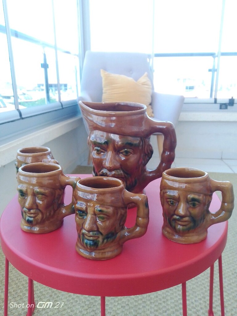Vintage, Seramikten Mamül, Kabartmalı Sürahi Takımı - 8