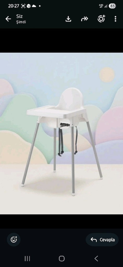 IKEA Beyaz Antilop Tepsili Mama Sandalyesi 0 - 3 Yaş İçin
