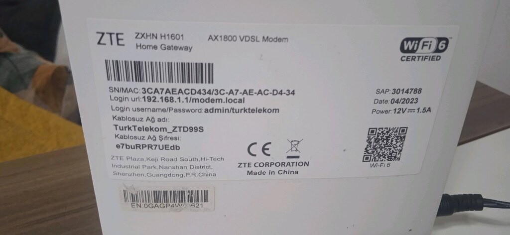 ZTE ZXHN H1601 AX 1800 VDSL MODEM - 2