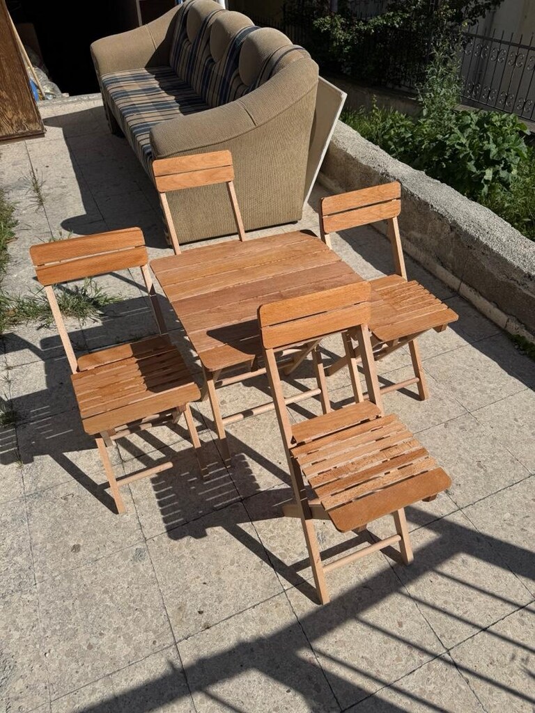 SANDALYELİ TABÜRE TAKIMI. KOMPLE KATLANIR GÜRGENDEN. İMALATTAN SIFIR. - 5