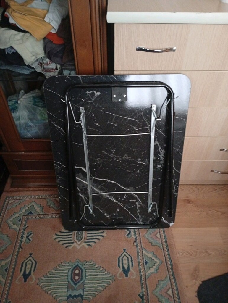 siyah mermer desenli masa 80 cm x 60 cm - 5