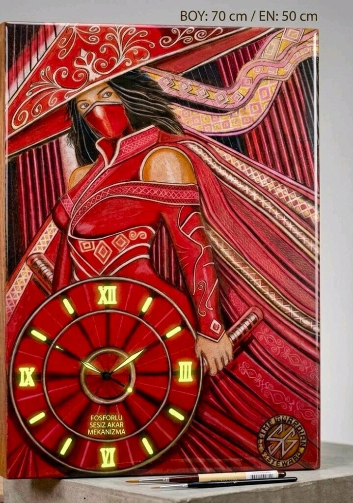 Özel el yapımı tablo saat - 3