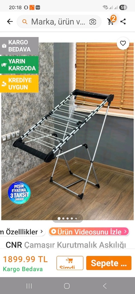 camasir kurutma askisi kalin demirli cok hafifdir. - 3