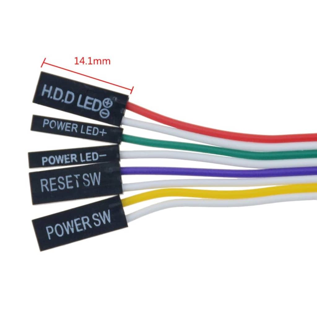 65 cm Anakart LED Işıklı Power & Reset Açma Kapama Buton Tetik Kablosu - 4