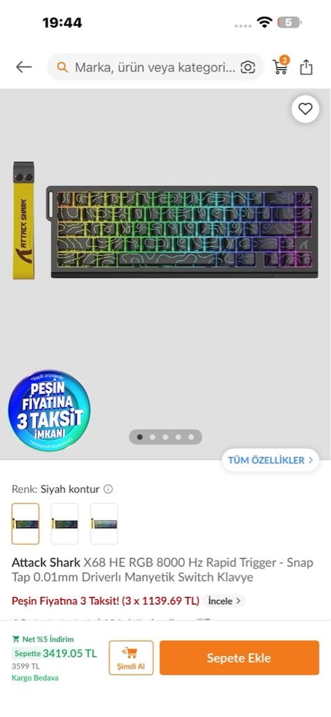 attack shark x68he manyetik klavye gaming - 2