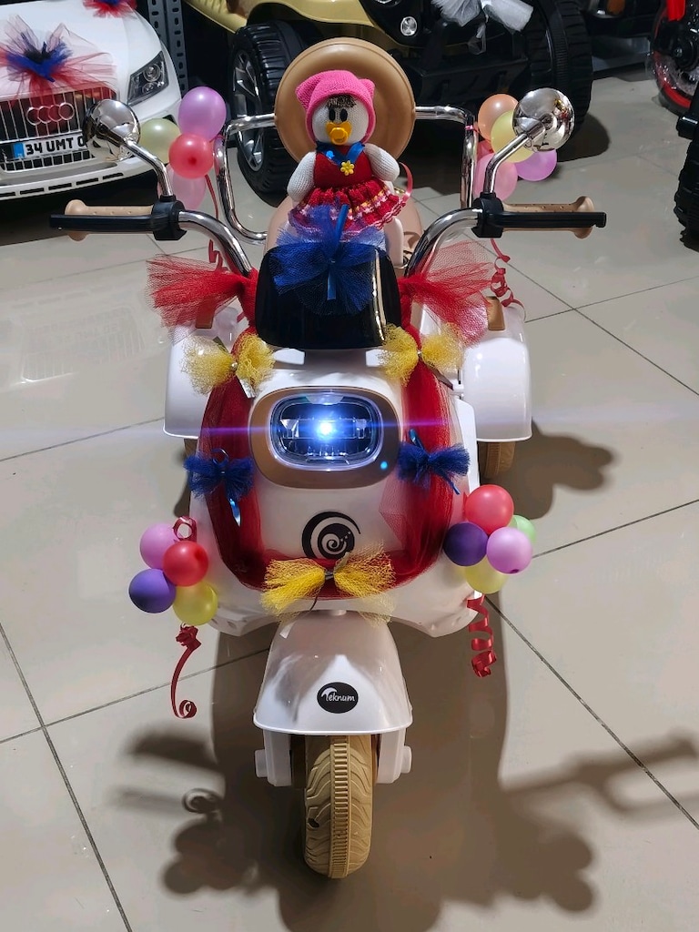 (YENİ ÜRÜN)2 KİŞİLİK VESPA KUMANDALI&MANUEL AKÜLÜ ARABA SCOOTER - 6