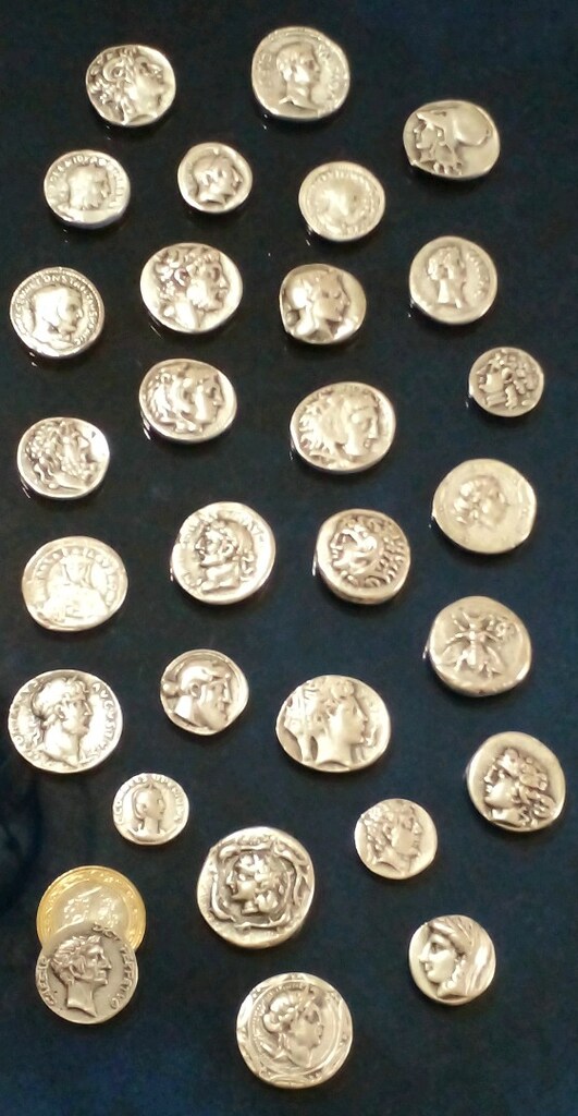 Replica- ANTIK GÜMÜŞ kaplama 29adetli YUNAN - ROMA SİKKE ler Kopya - 3