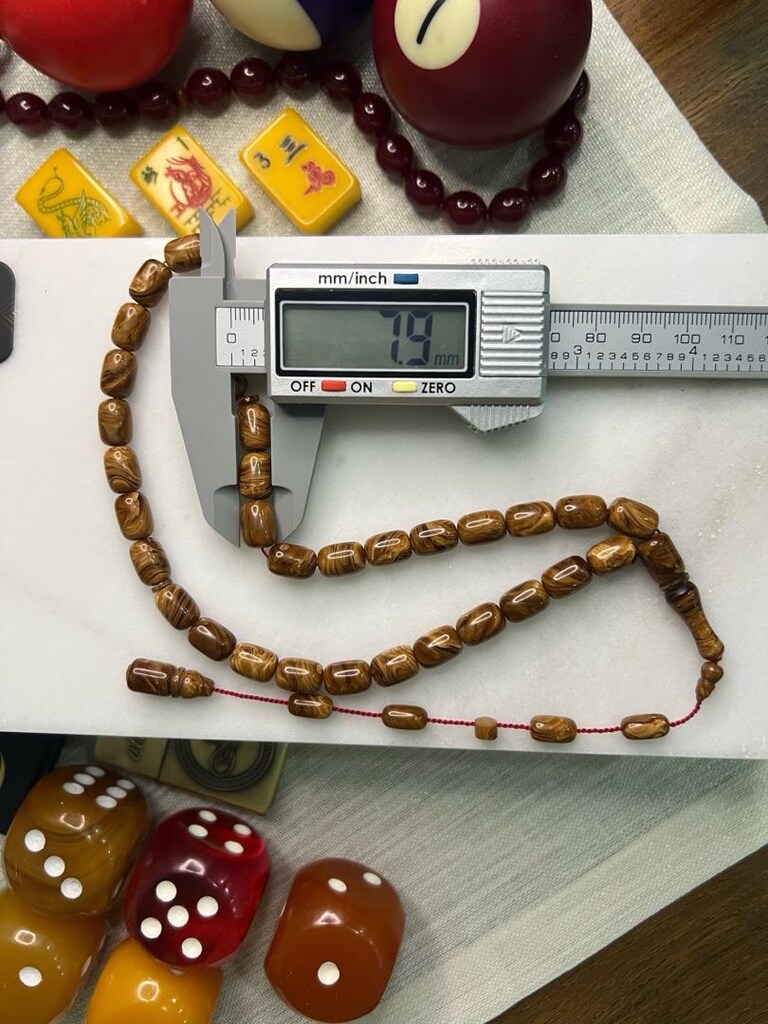 Özel Döküm Sıkma Kehribar Tesbih - 7