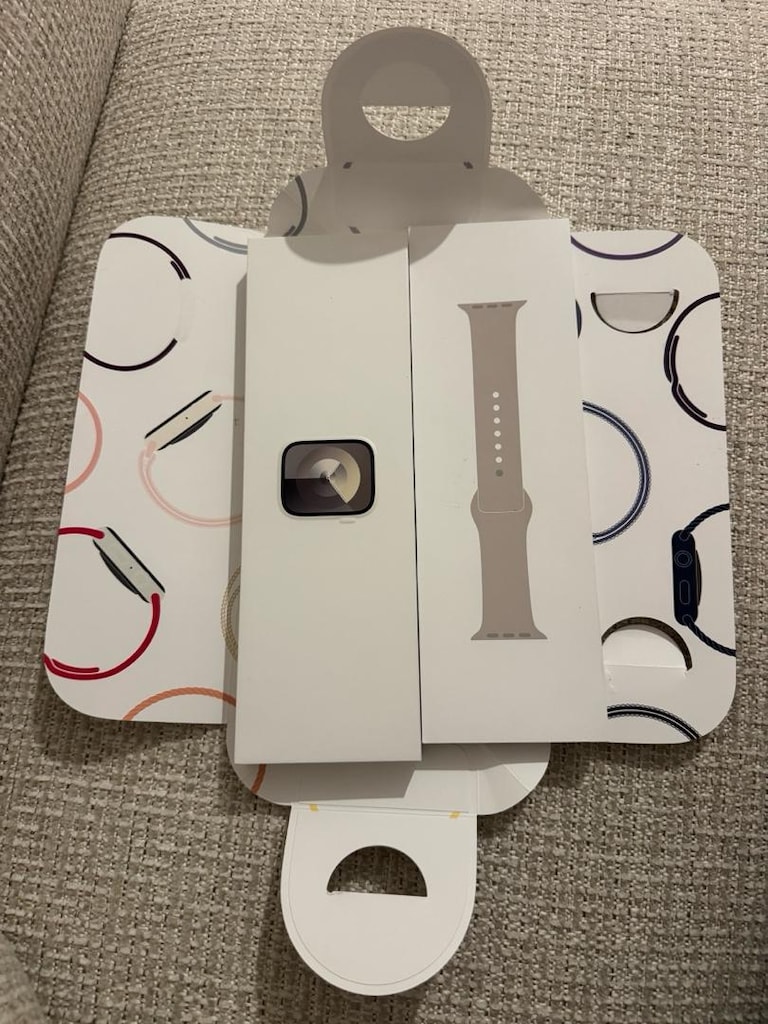 Apple Watch Seri 9 45MM Yıldız Işığı Alüminyum Kasa Spor Kordon - 5