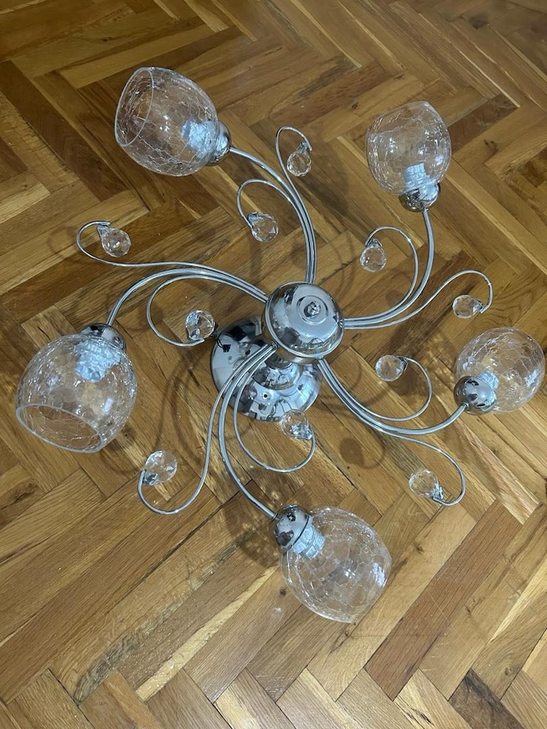 parlak krom5'li modern bir tavan avizesi - 3