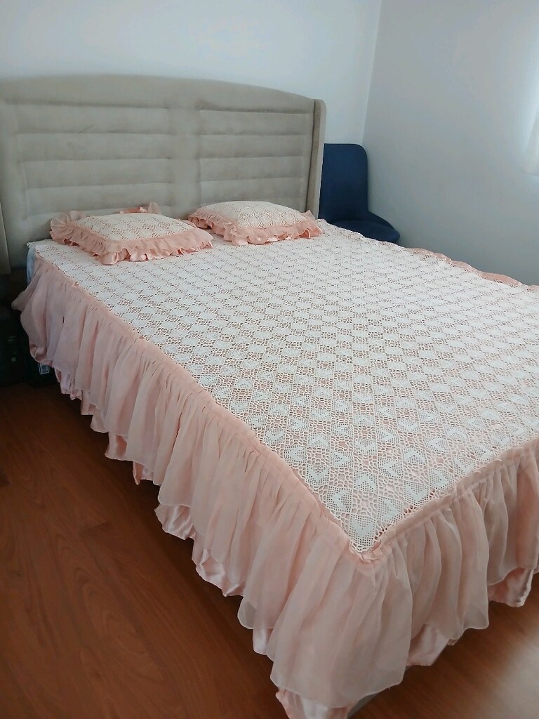 el yapımı dantel yatak örtüsü - 3