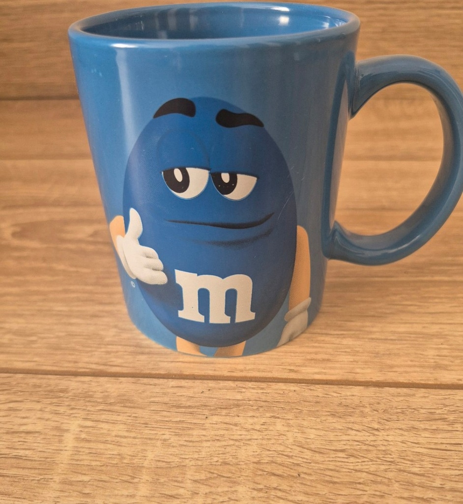 M&M Çikolata Kupa Bardak, Mavi Seramik, sıfır ürün, ön yüzündeki M&M k - 6