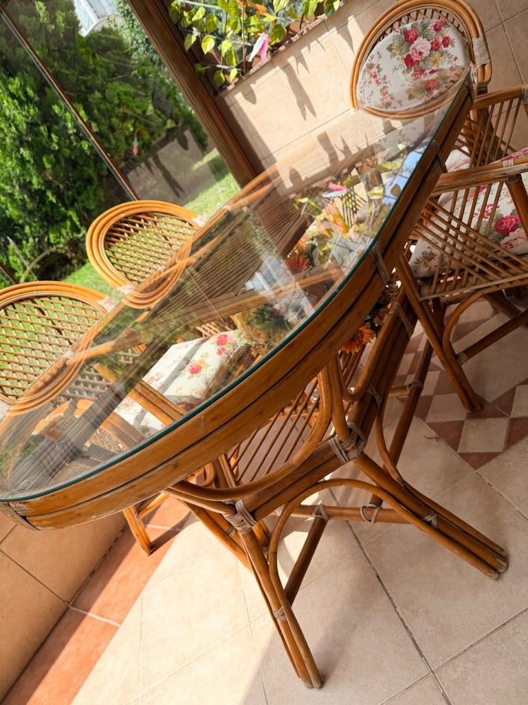 Zamansız ve Şık Orijinal Bambu (Rattan) Yemek Masa Takımı – 6 Kişilik - 6