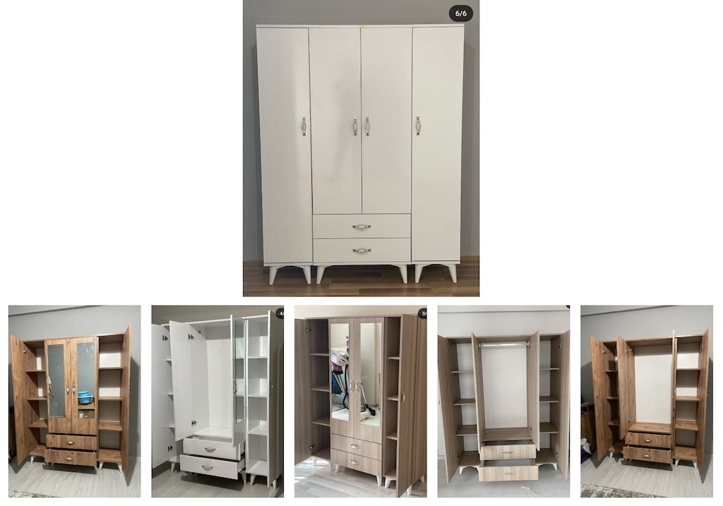 4 kapaklı elbise dolabı hfhbrhawin - 6
