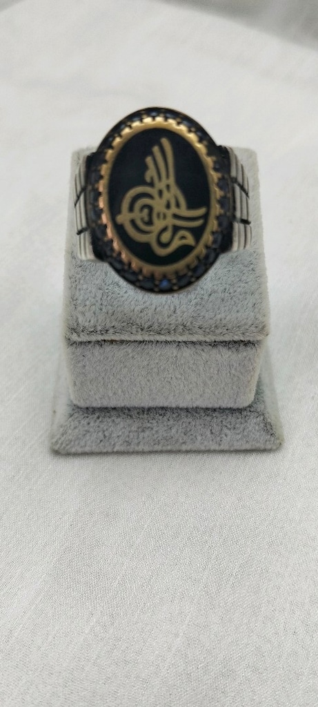 925 Ayar Gümüş Osmanlı Tuğralı Erkek Yüzük – 11,3 Gram – Sıfır Kullanı