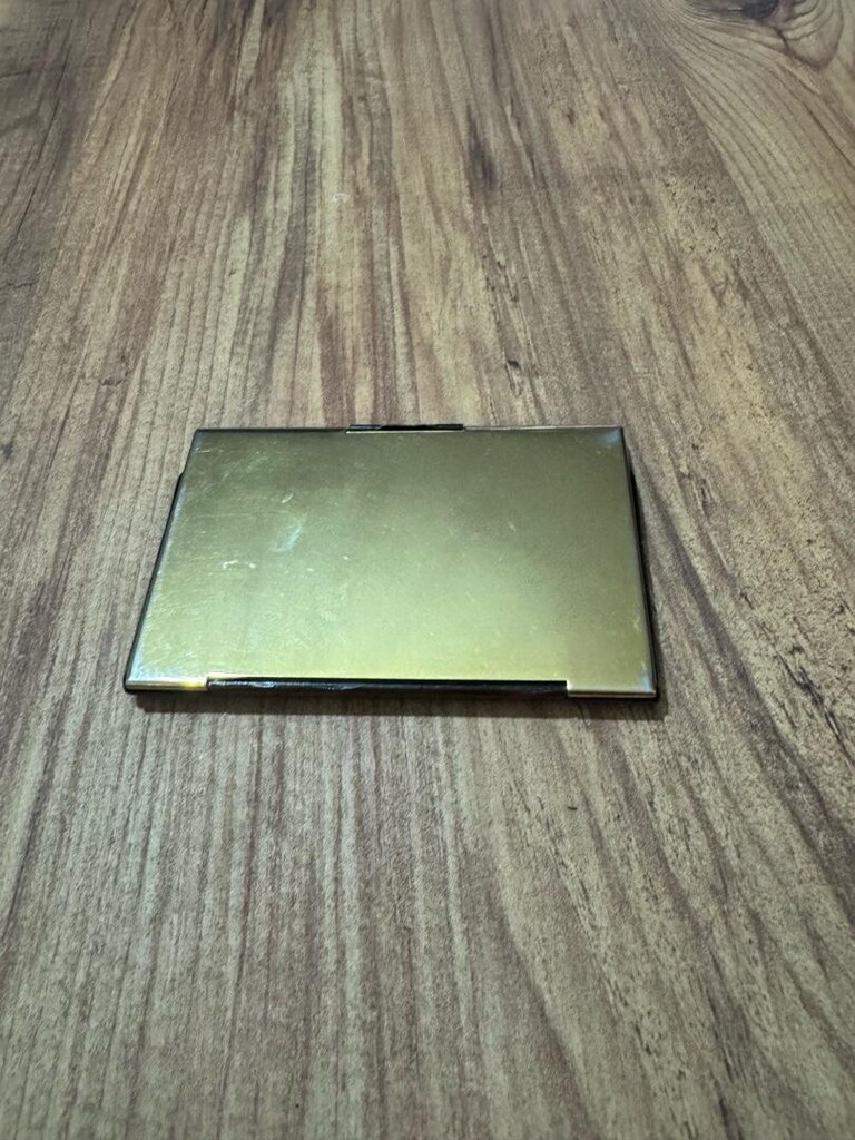 Vintage / Retro Kaplumbağa Kabuğu Desenli Metal Kartvizitlik - 10