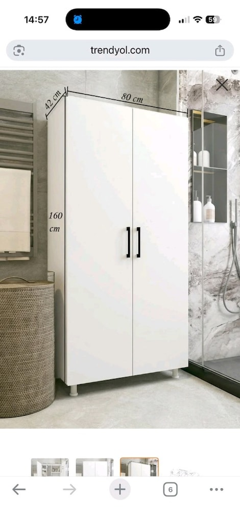 Banyo deterjan ütü süpürge temizlik dolabı. Beyaz dolap mutfak - 6