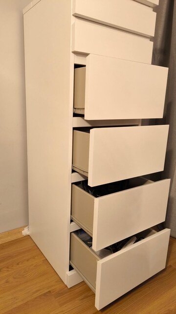 IKEA MALM 6 Çekmeceli Şifonyer Aynalı Beyaz 40×123 cm