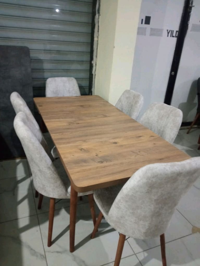 Açılabilir Yemek Masası ve 6 Sandalye Takımı, Kelebek Mutfak Masası - 6