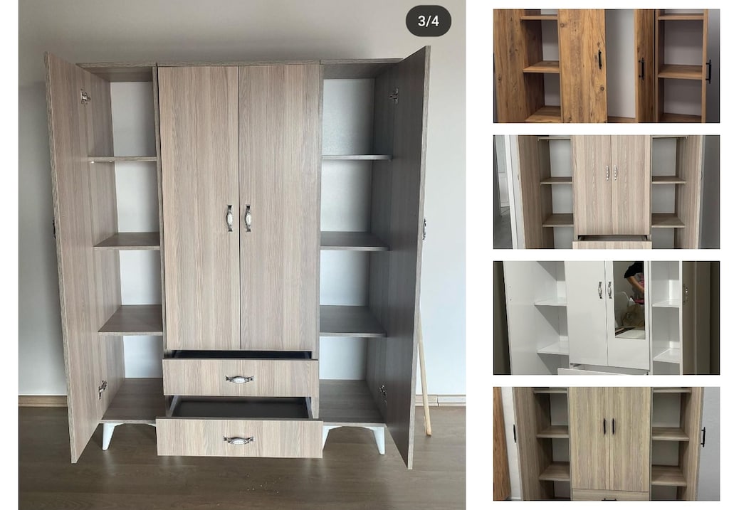 4 kapaklı elbise dolabı kwggejsplp - 3