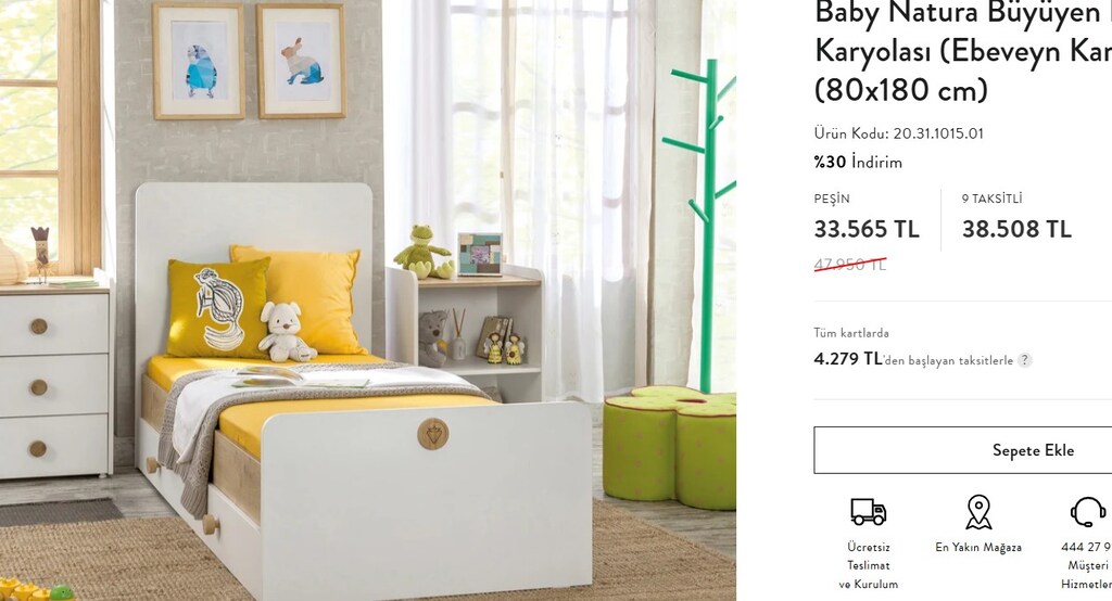 Çocuk odası yatağı çilek mobilya - 3