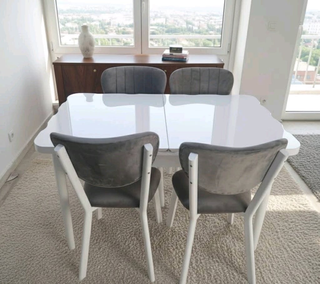 İmalattan Sıfır - Full MDF High Gloss Lüks Yemek Masası Takımı KAÇMAZ - 19