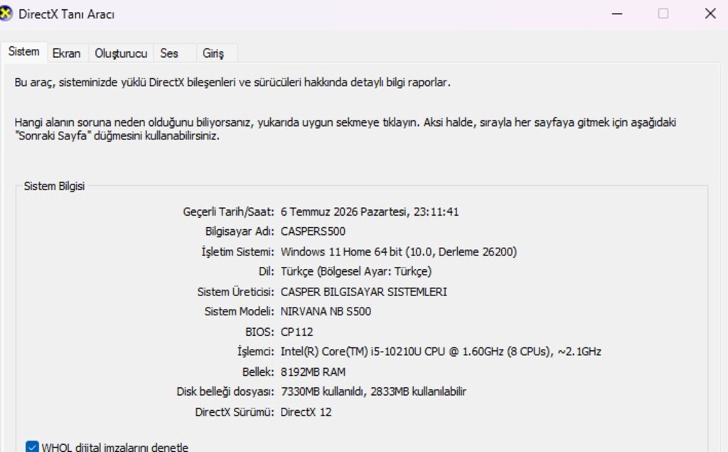 Casper Nirvana S500 Laptop İ5-10210U - 10