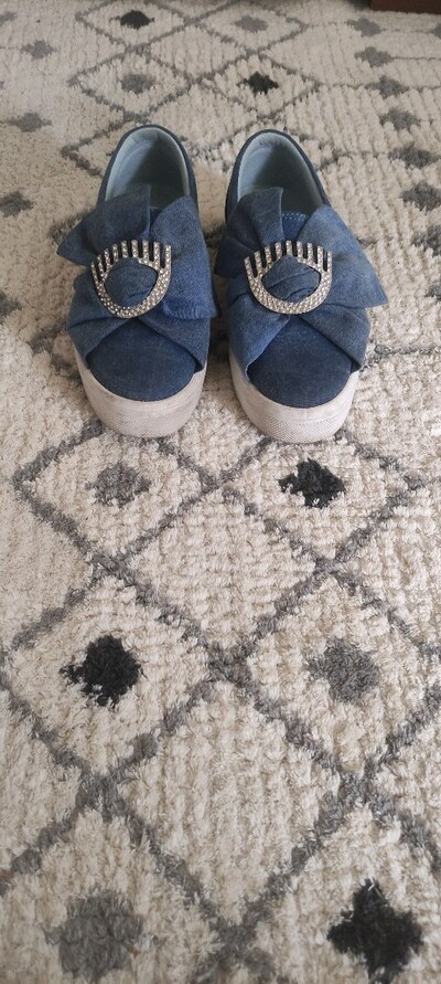 Chiara Ferragni Oversized Bow Slip-on Denim Sneaker