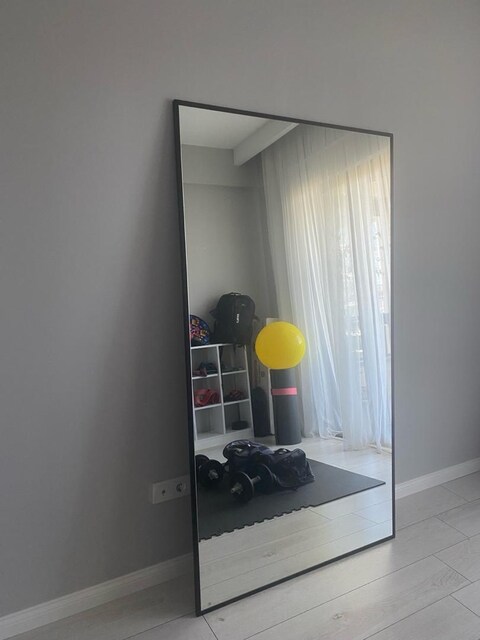 Siyah Metal Çerçeveli 180x100 cm Boy Aynası