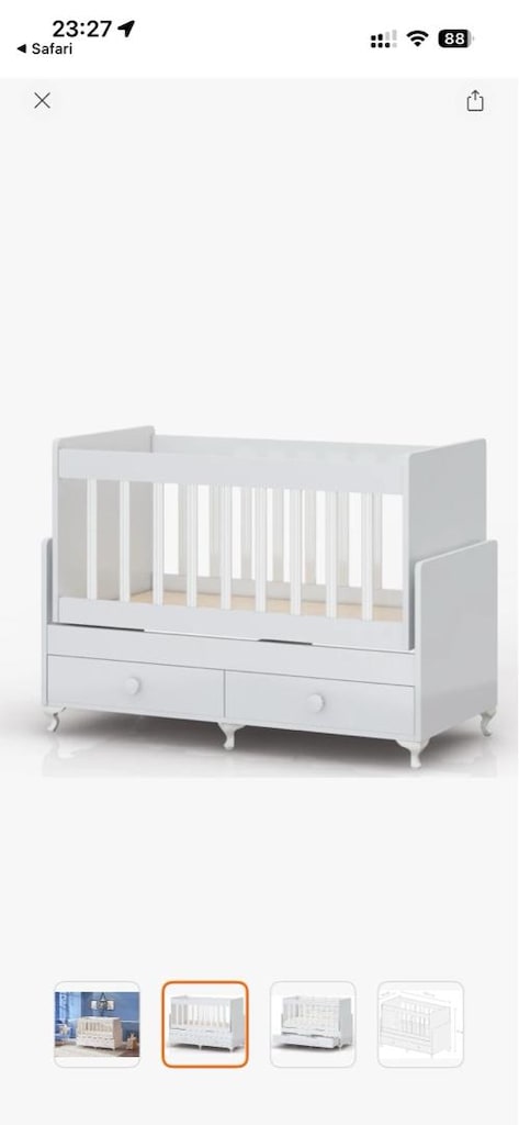 Vera Sallanır Çekmeceli Ahşap Bebek Beşiği - 4
