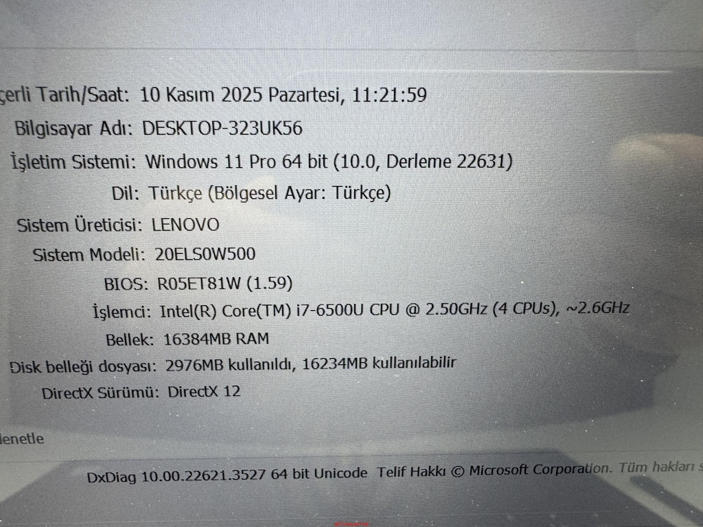 THİNKPAD YOGA İ7 6. NESİL 16 GB RAM 256 NVME DOKUNMATİK - 8