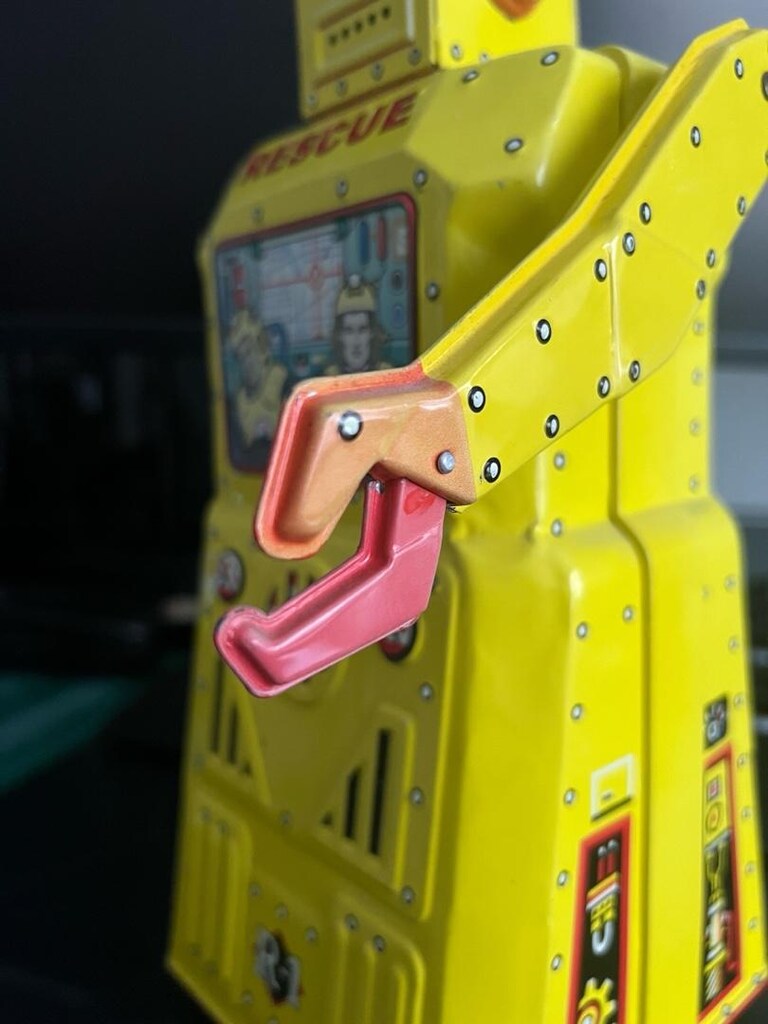 antika teneke oyuncak robot - 6
