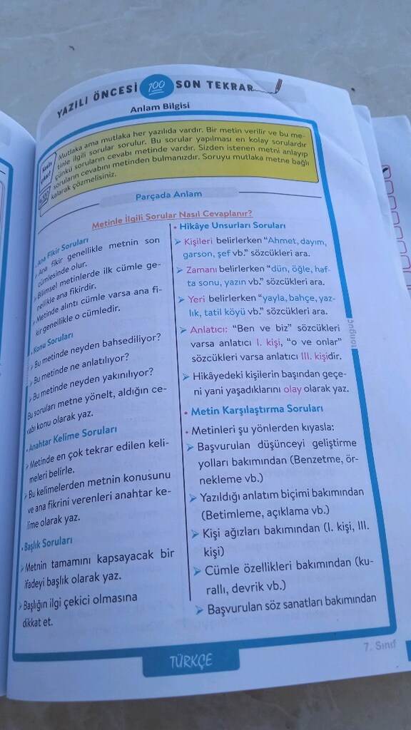 2 dönem yazılı notları 7 sınıf Tonguç - 7