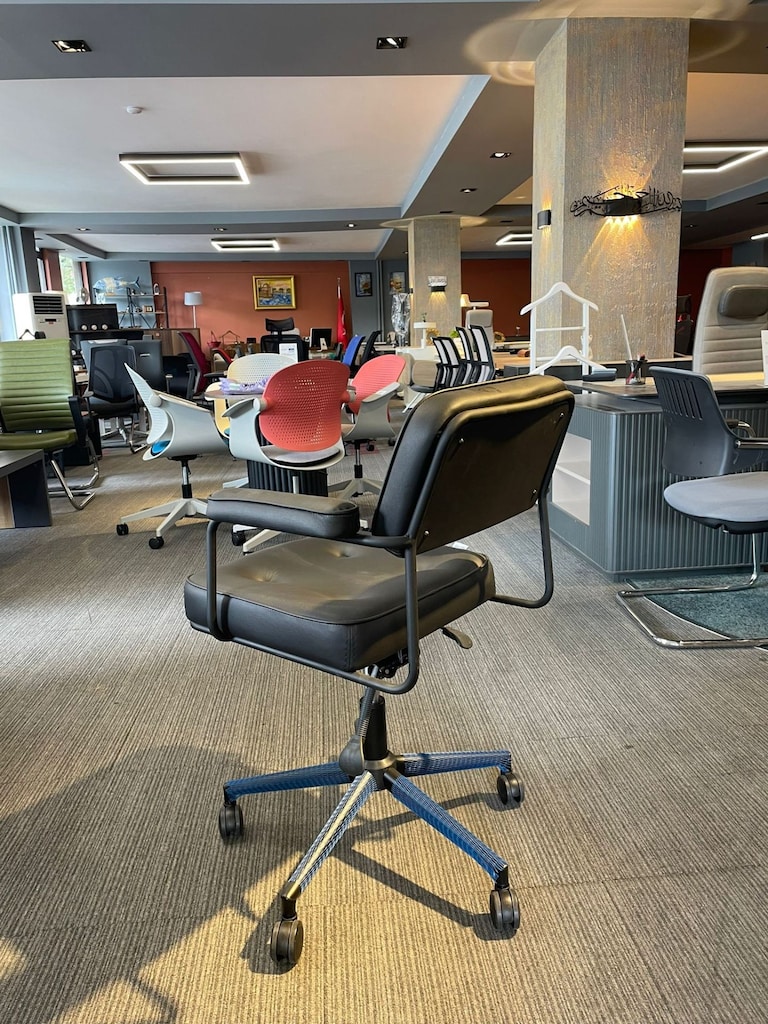 KLAS OFİS ÜSKÜDAR DECOFİS SİYAH DERİ ÇALIŞMA KOLTUĞU SIFIR - 4