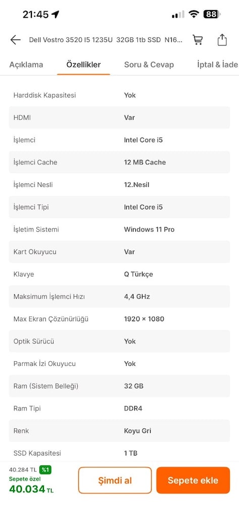 Dell laptop acil satılık - 5