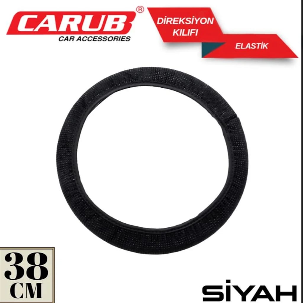 Direksiyon Kılıfı Elastik 38cm Diamond Siyah - 2