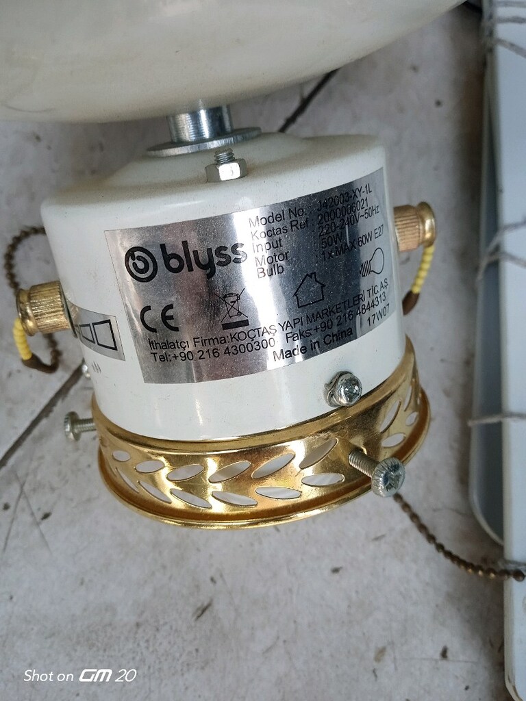 tavan vantilatör 4kanatli. blahus marka - 2