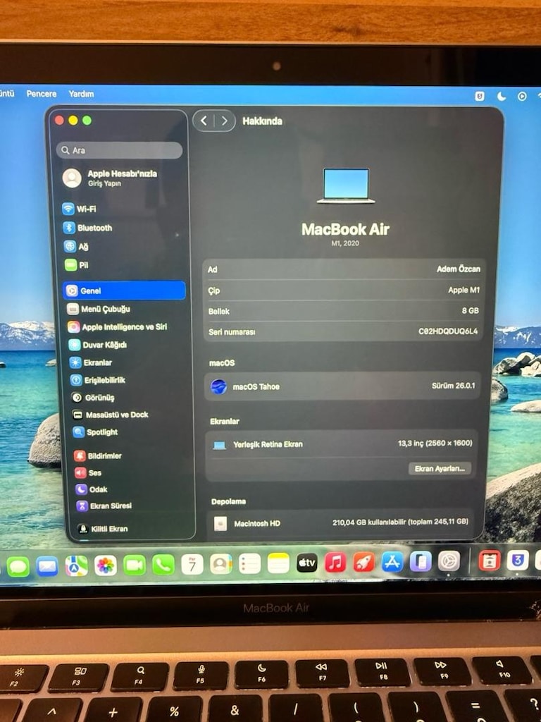 MacBook Air / M1 / 13 inç / 8 GB Ram / 256 GB Ssd - 2