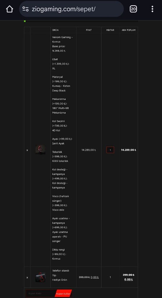 Zio Gaming serisi oyuncu koltuğu. - 9