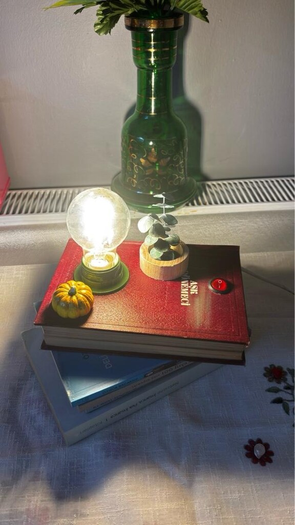 Nostaljik kitap tasarımı led lamba - 5