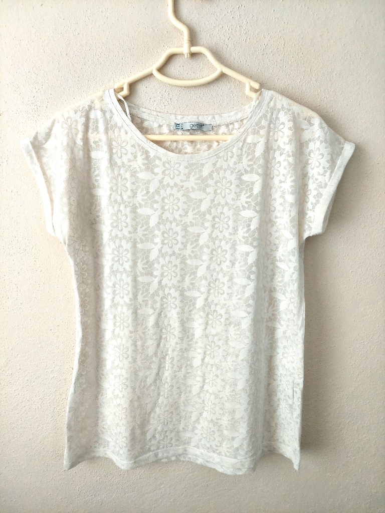 DİLVİN çiçek desenli dantel model tshirt - 9