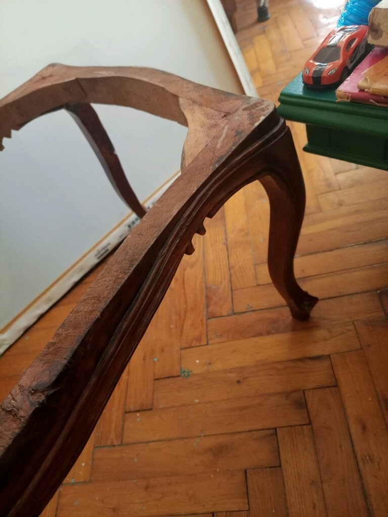 Vintage Louis XV Ahşap Sehpa İskeleti – Cabriole Bacak – 87 cm - 4