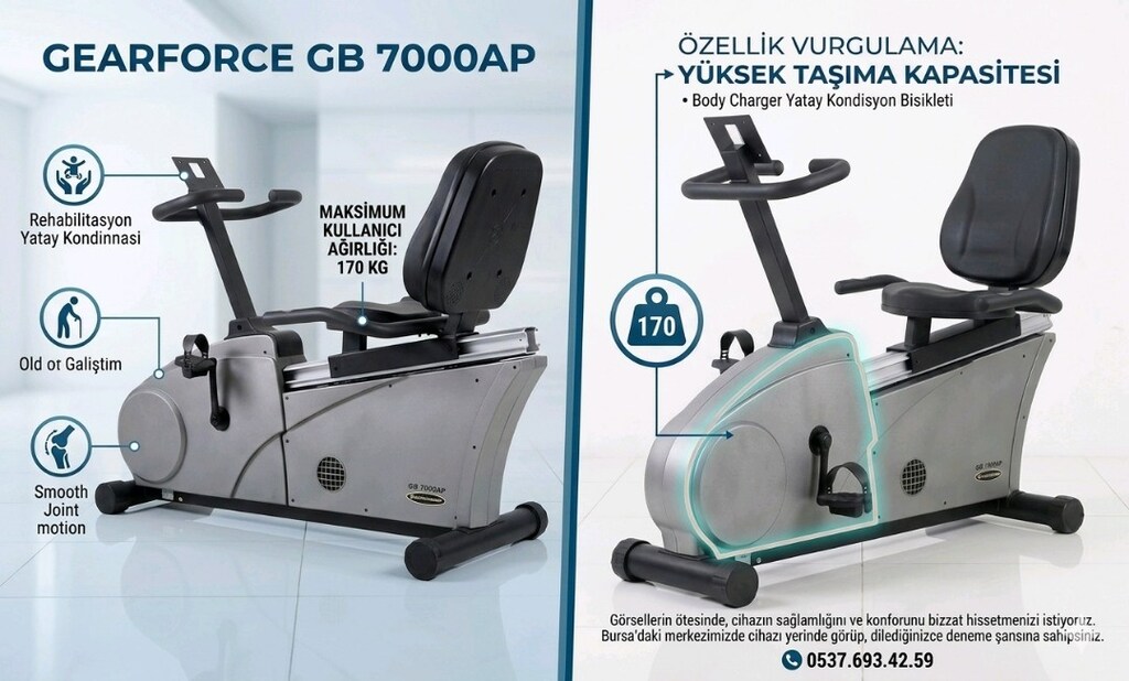 Body Charger yatay kondisyon bisikleti ADRESE TESLİM KURULUM DAHİL - 3